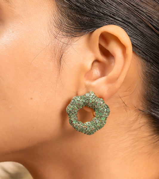 Gem Stone Earrings by UNCUT Jewelry