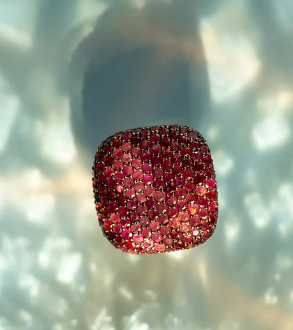 Ruby Square | Cocktail Ring
