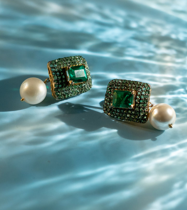 Emerald Earrings by UNCUT Jewelry