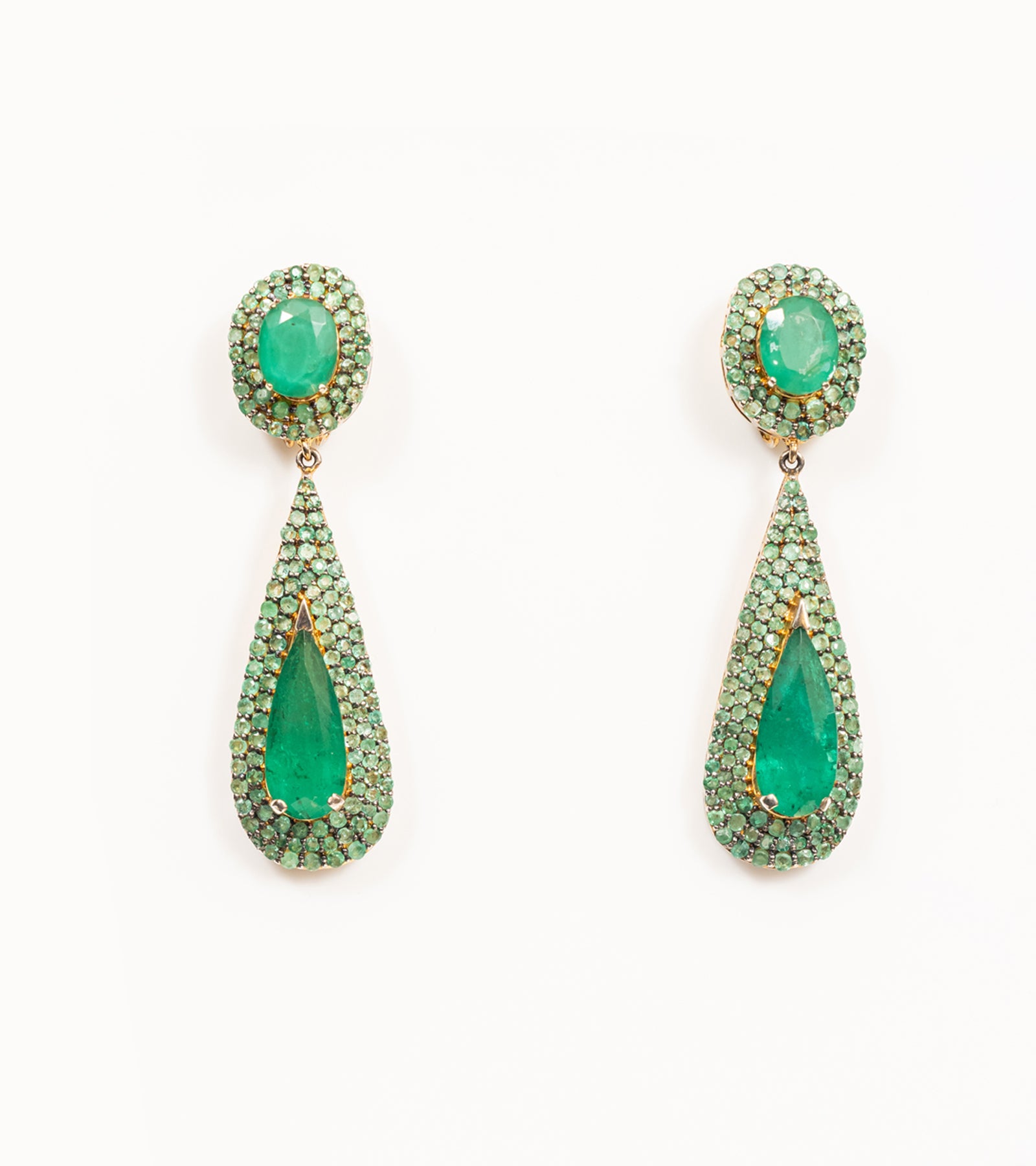 Emerald Oval Danglers | UBAA