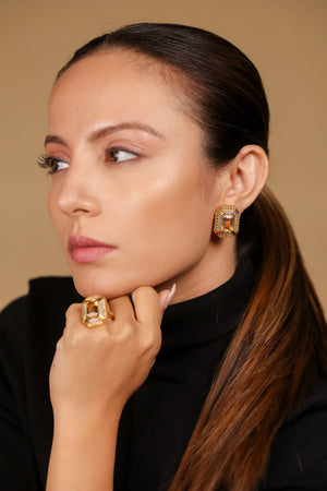 Hera Stud Earrings worn for everyday wear, from morning to evening