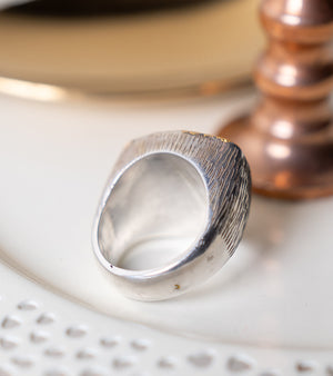 Neo Ring worn solo on the hand for a bold, minimal statement look