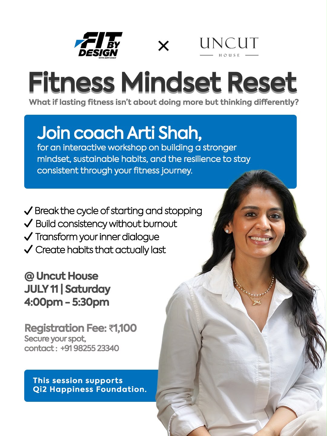 Fitness Mindset Reset by Arti Shah- Fit by Design at Uncut House - 11th July 2026
