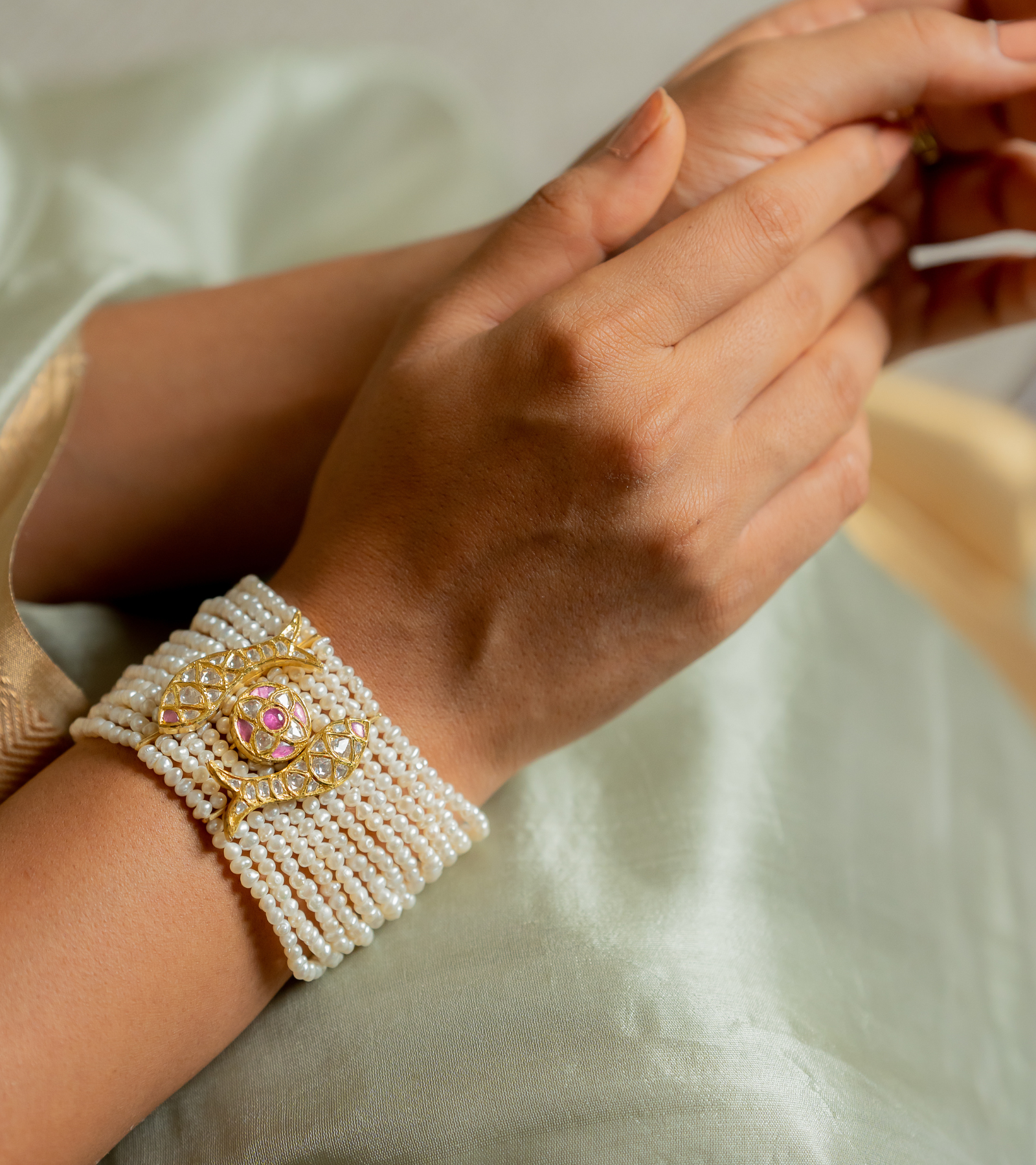 Gold Polki Bracelets by UNCUT Jewelry