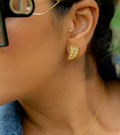 The Mini Tiger Claw Studs in Gold
