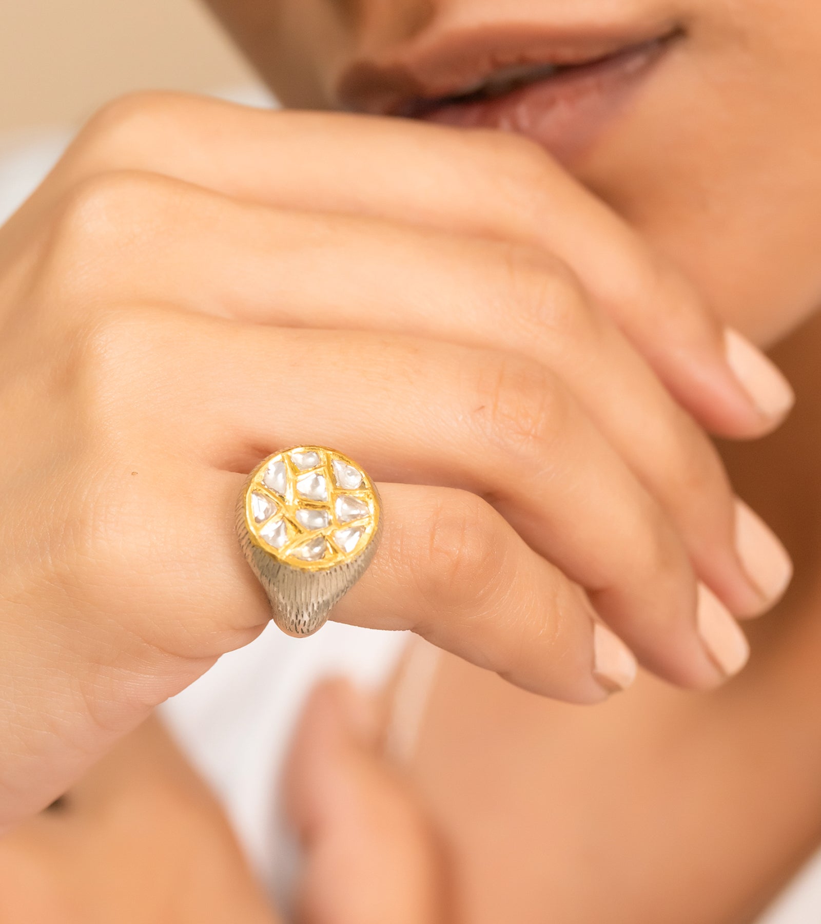 Polki Gold Ring by UNCUT Jewelry