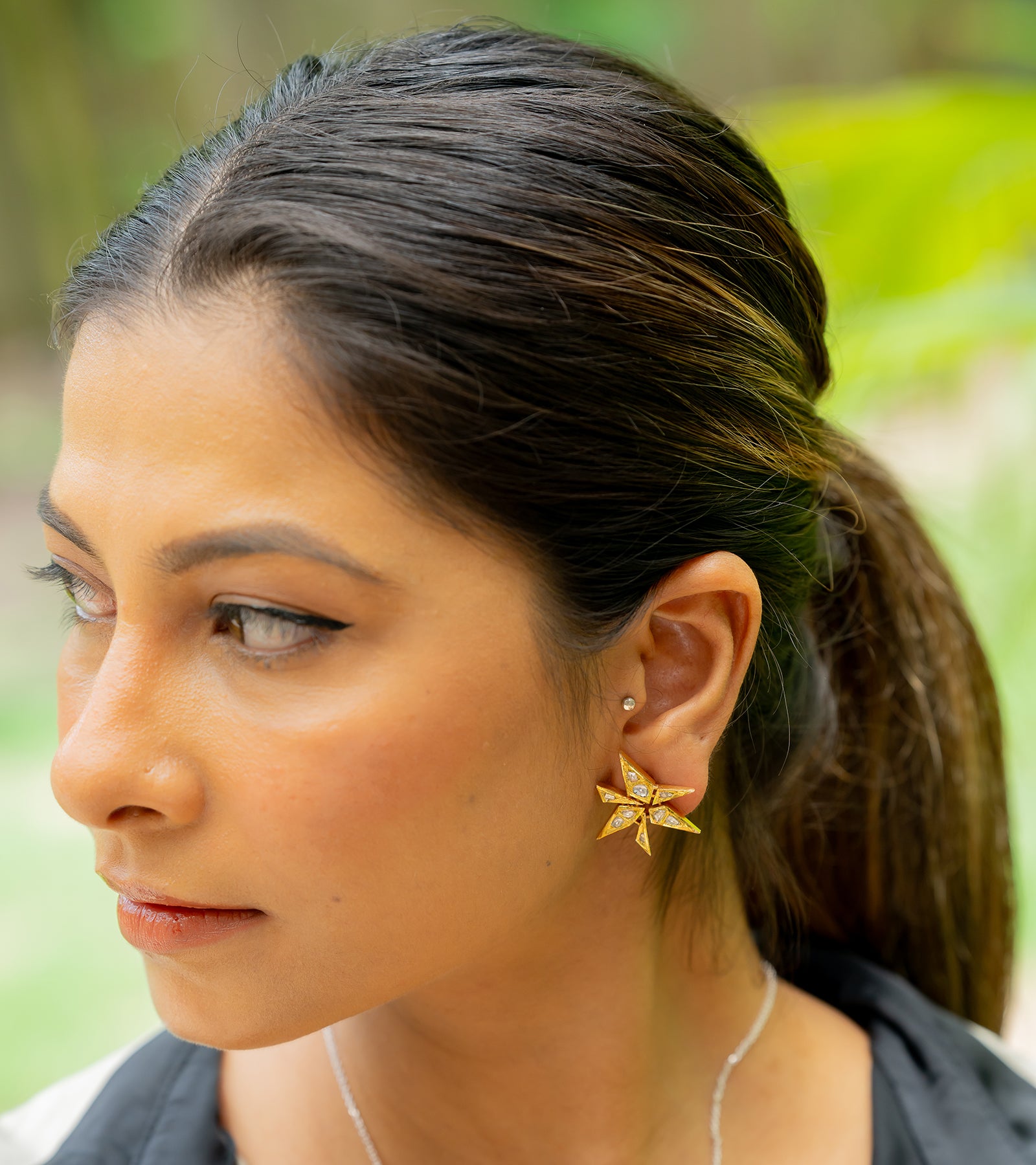 Indian Gold Earrings by UNCUT Jewelry