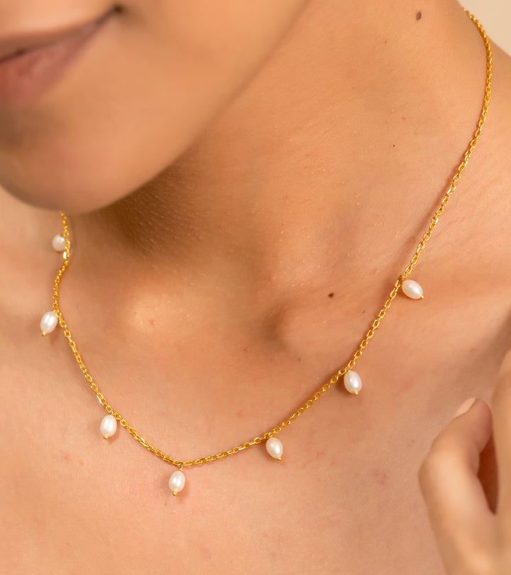 Pearl & Gold Necklace by UNCUT Jewelry