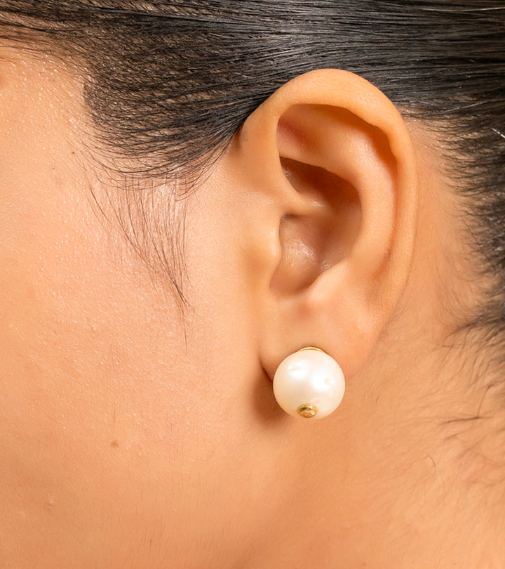 Pearl & Gold Earrings by UNCUT Jewelry