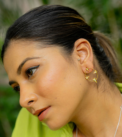 The Ash Diamond Earrings in Gold
