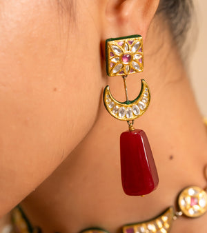 Gold Polki Earrings by UNCUT Jewelry