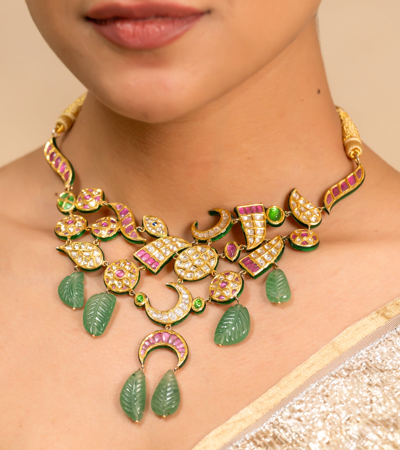 Traditional Polki Necklace by UNCUT Jewelry