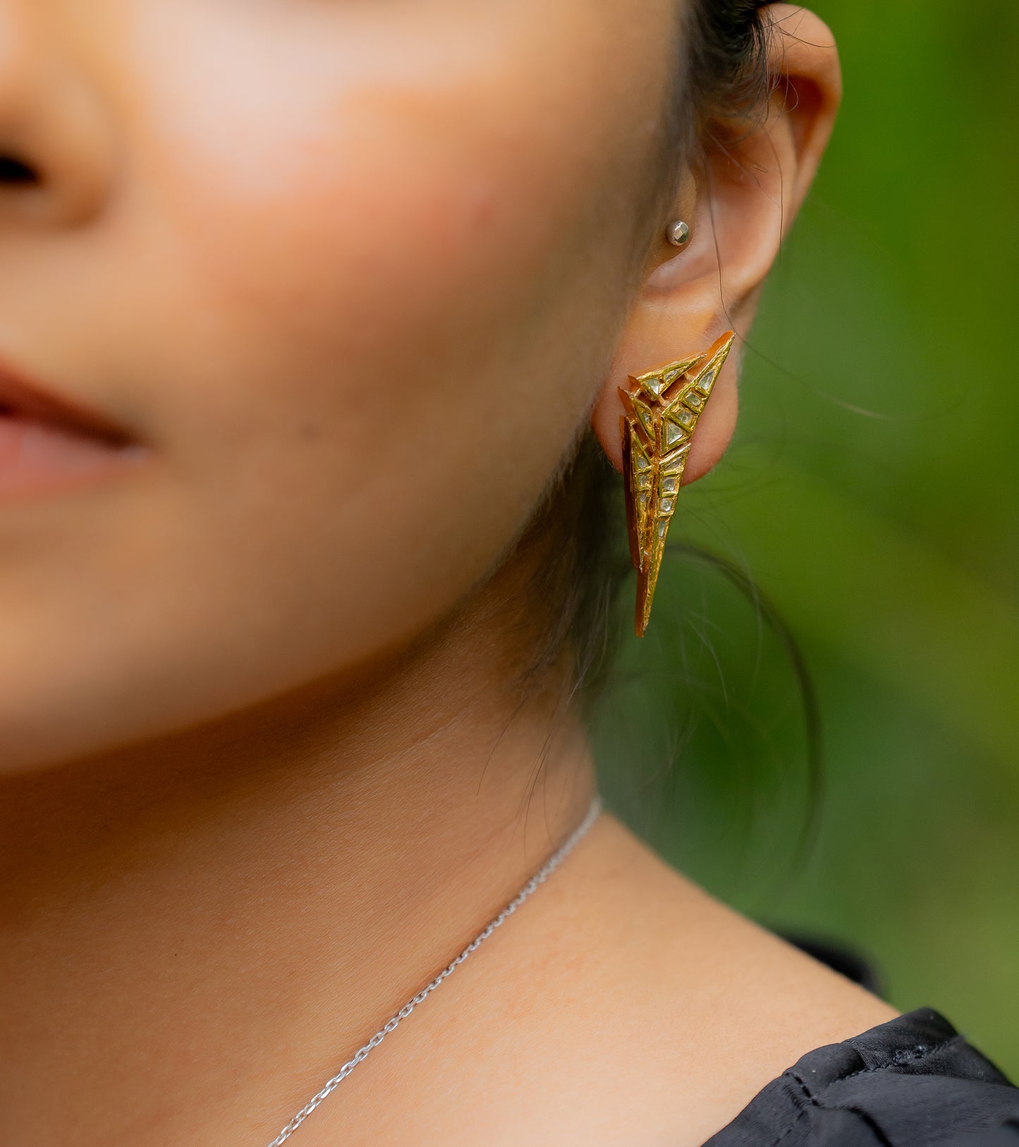 The Zasha Polki Earrings in Gold