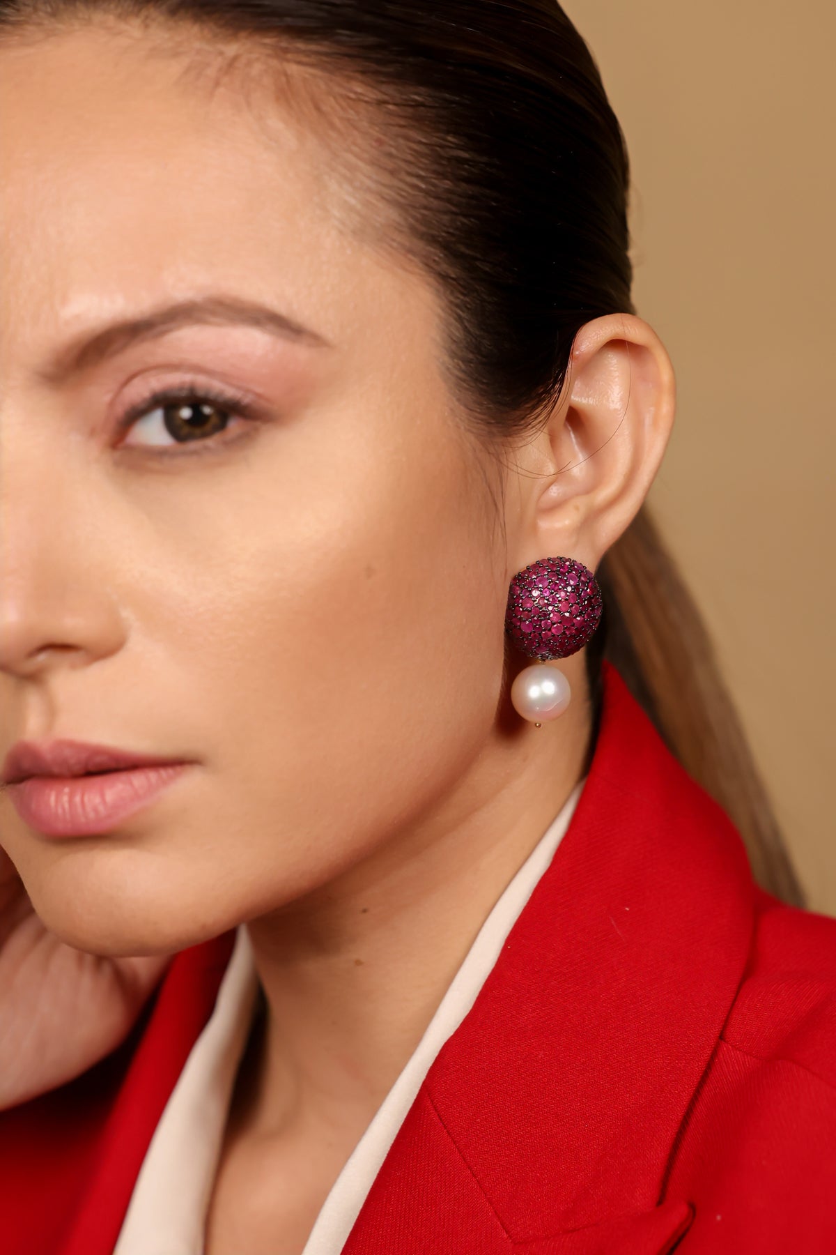 Ruby Dome Earrings | UBAA