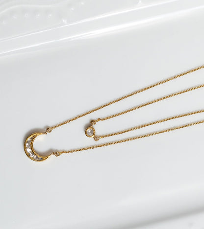 Crescent + Round Layered | Necklace