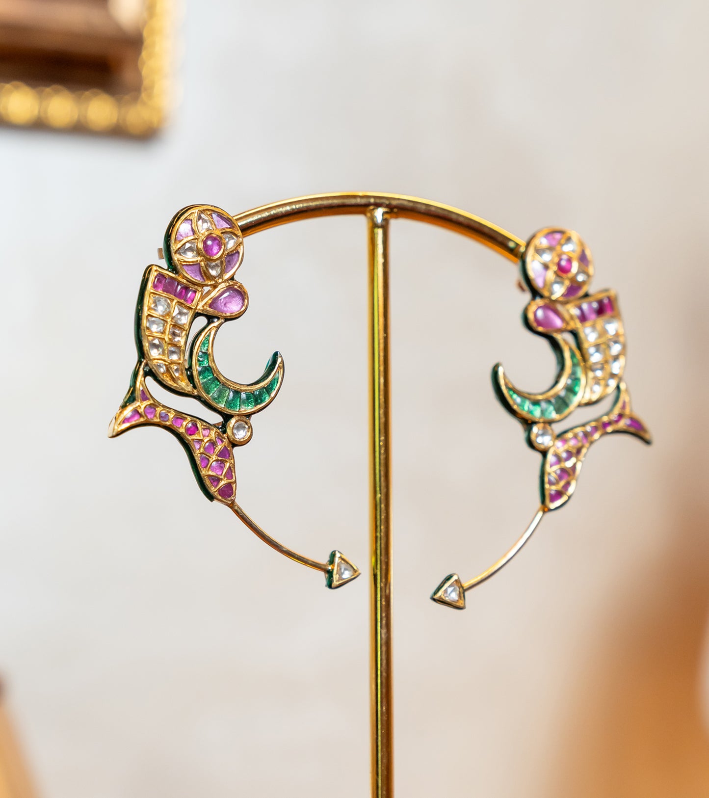The Alena Polki Earrings in Gold-Festive Jewelry
