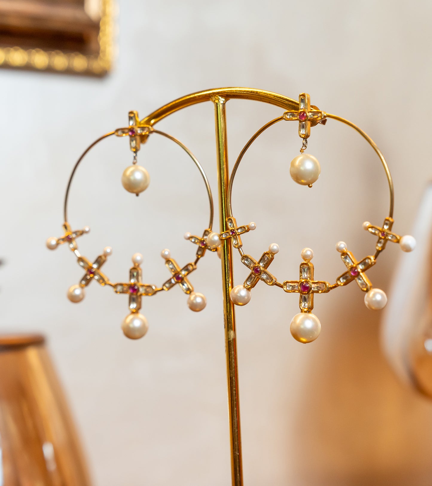The Shizah Polki Chandbalis in Gold-Festive Jewelry