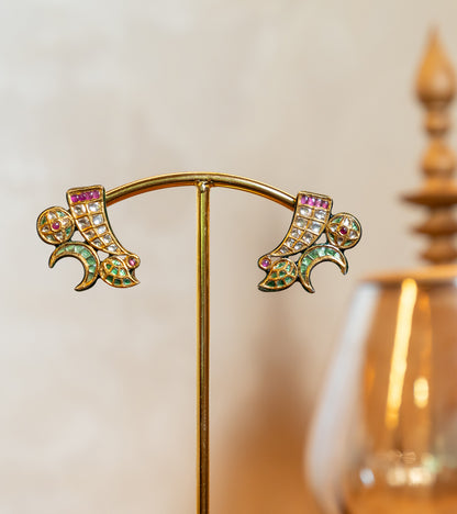 The Samara Polki Earrings in Gold-Festive Jewelry