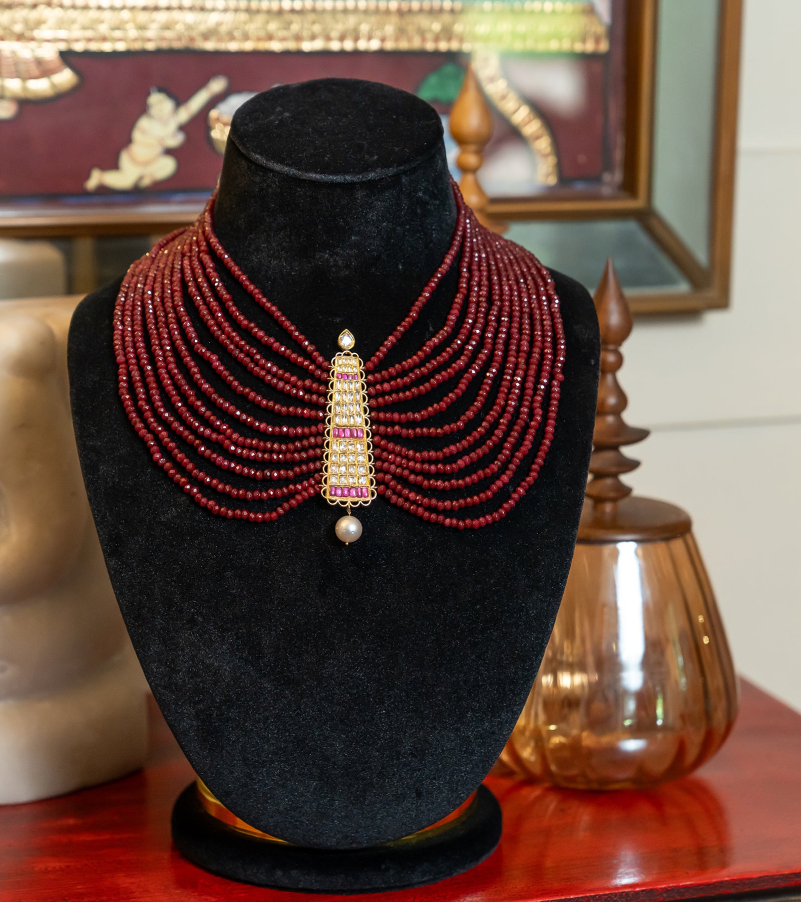 Gold Polki Necklace by UNCUT Jewelry