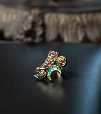 The Samara Polki Ring in Gold-Festive Jewelry
