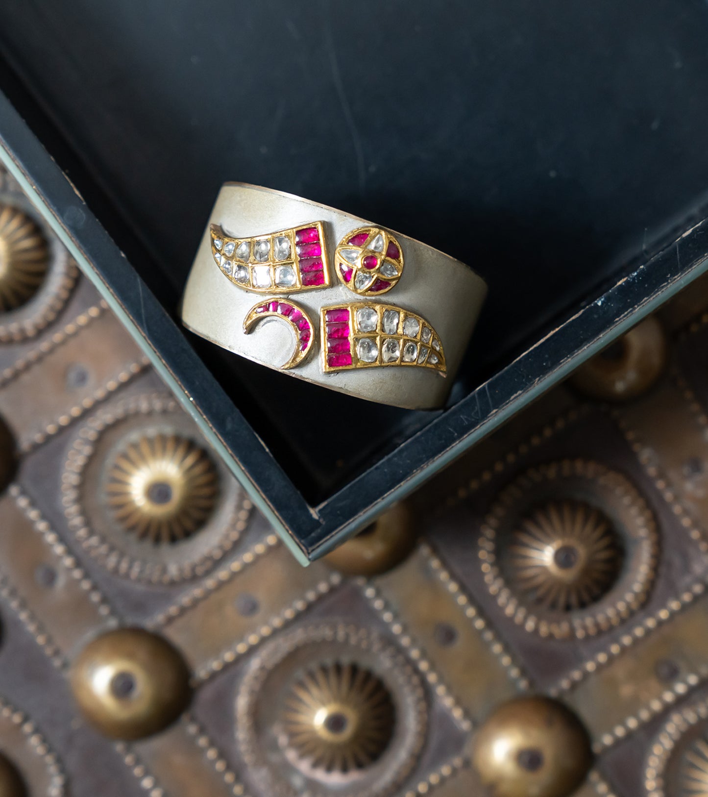 The Tania Polki Cuff in Gold & Silver-festive Jewelry