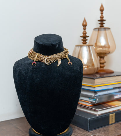 The Naaz Polki Gold Necklace-Festive Jewelry