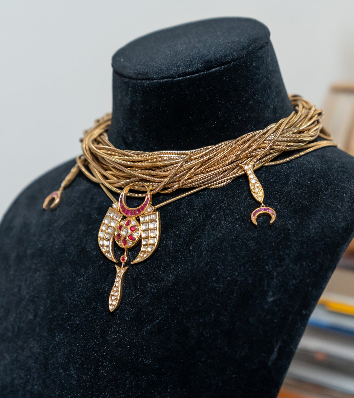 The Shizah Polki & Ruby Necklace in Gold-Festive Jewelry
