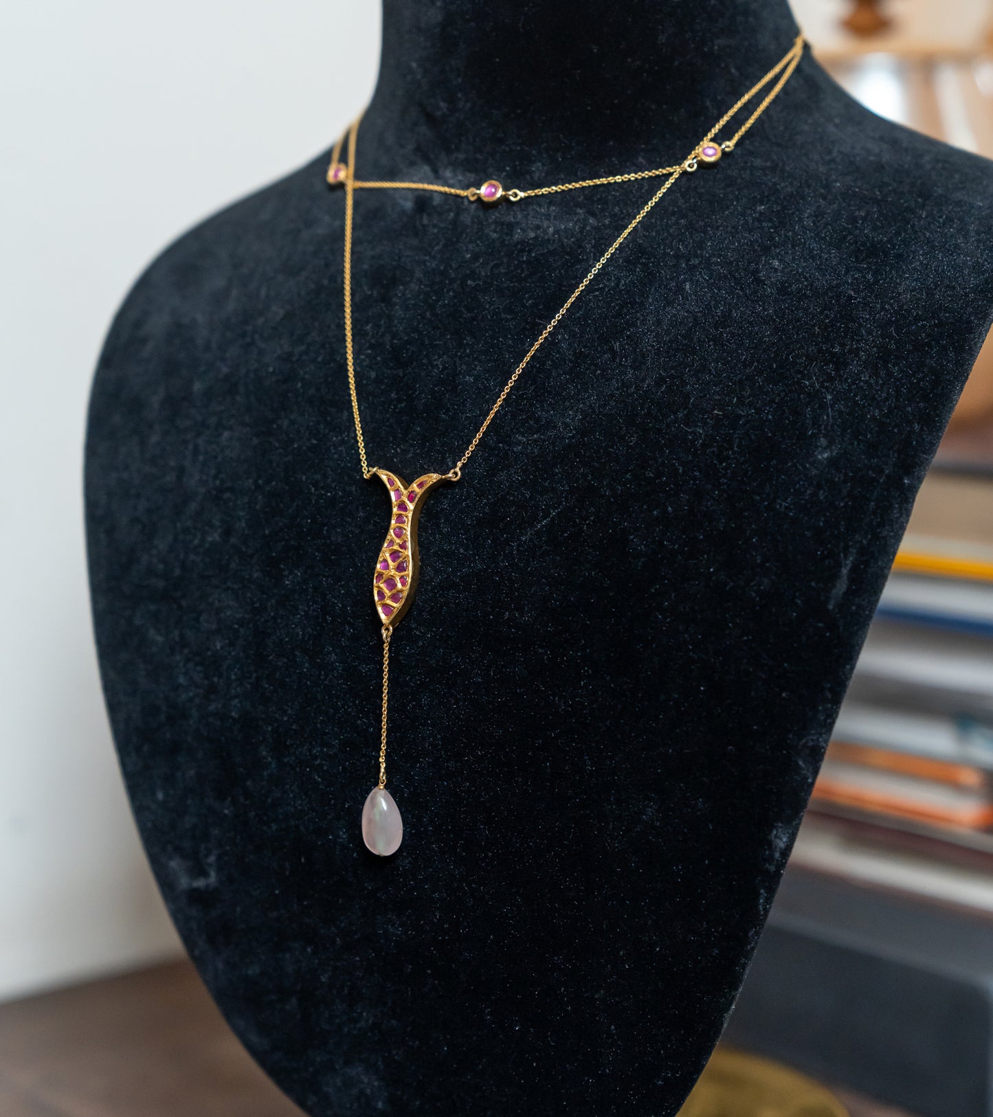 The Fish Polki Two Layered Necklace in Gold-Festive Jewelry