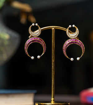 Gold Polki Earrings by UNCUT Jewelry