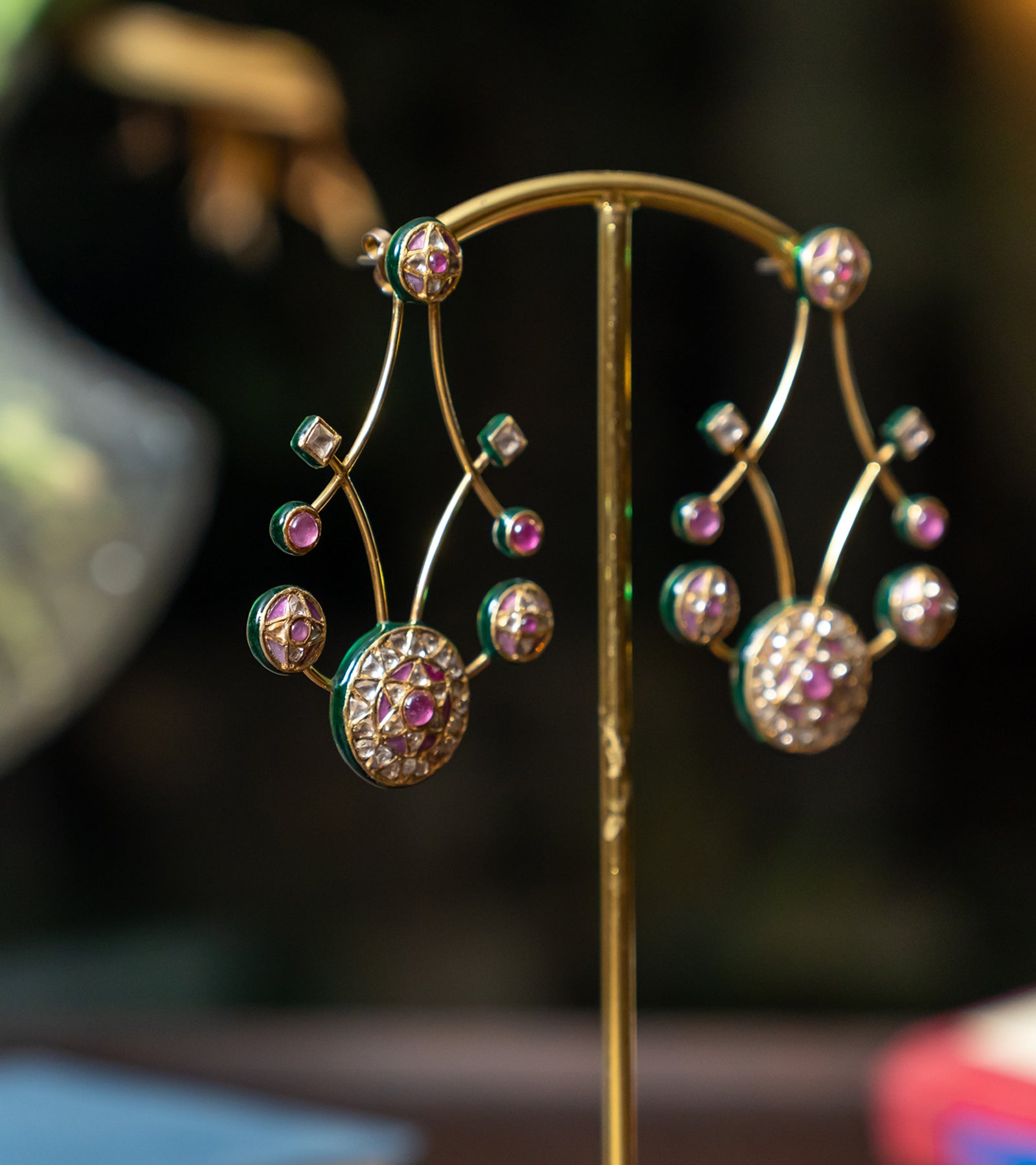 Polki Bridal Earrings by UNCUT Jewelry