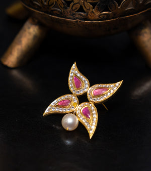 Polki Bridal Brooch by UNCUT Jewelry