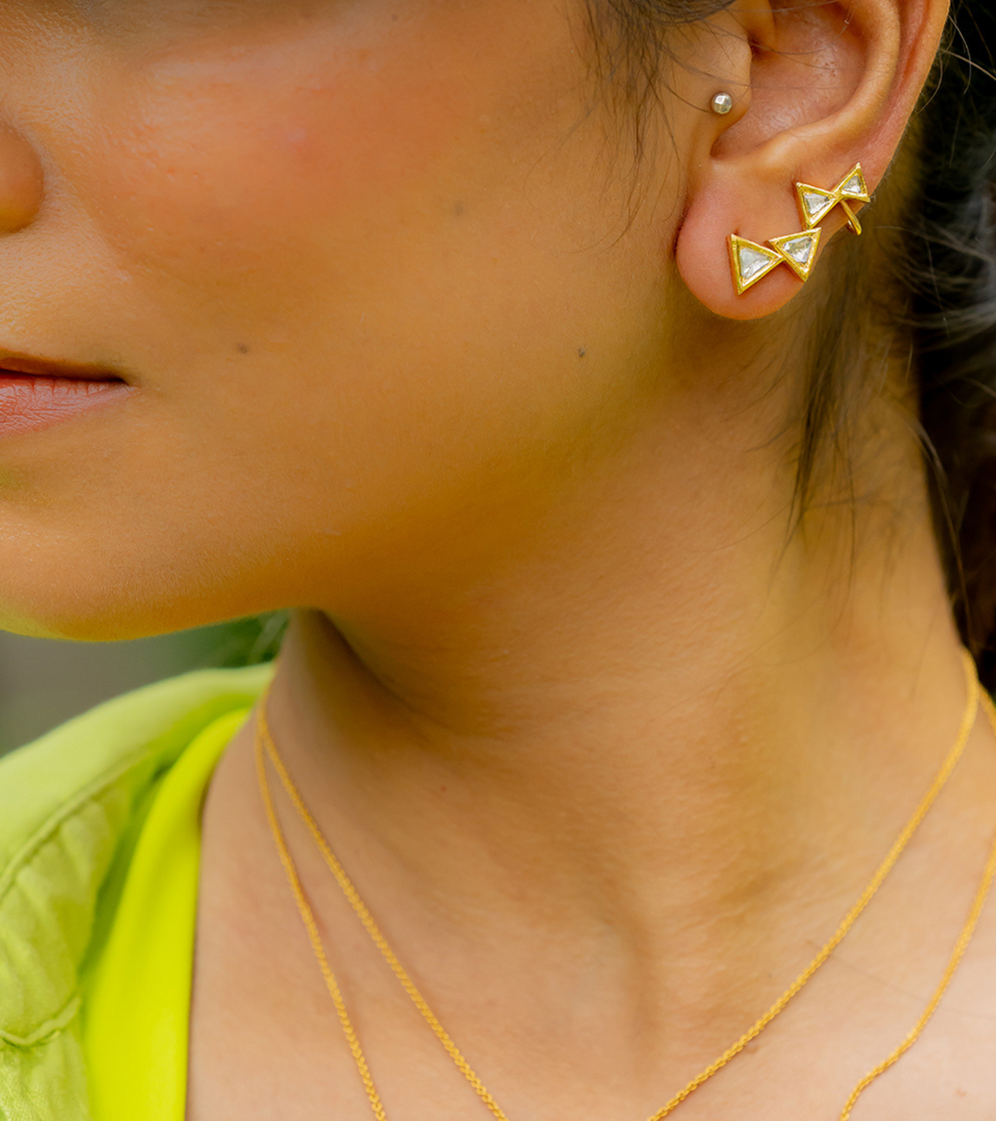 The Anais Polki Earrings in Gold