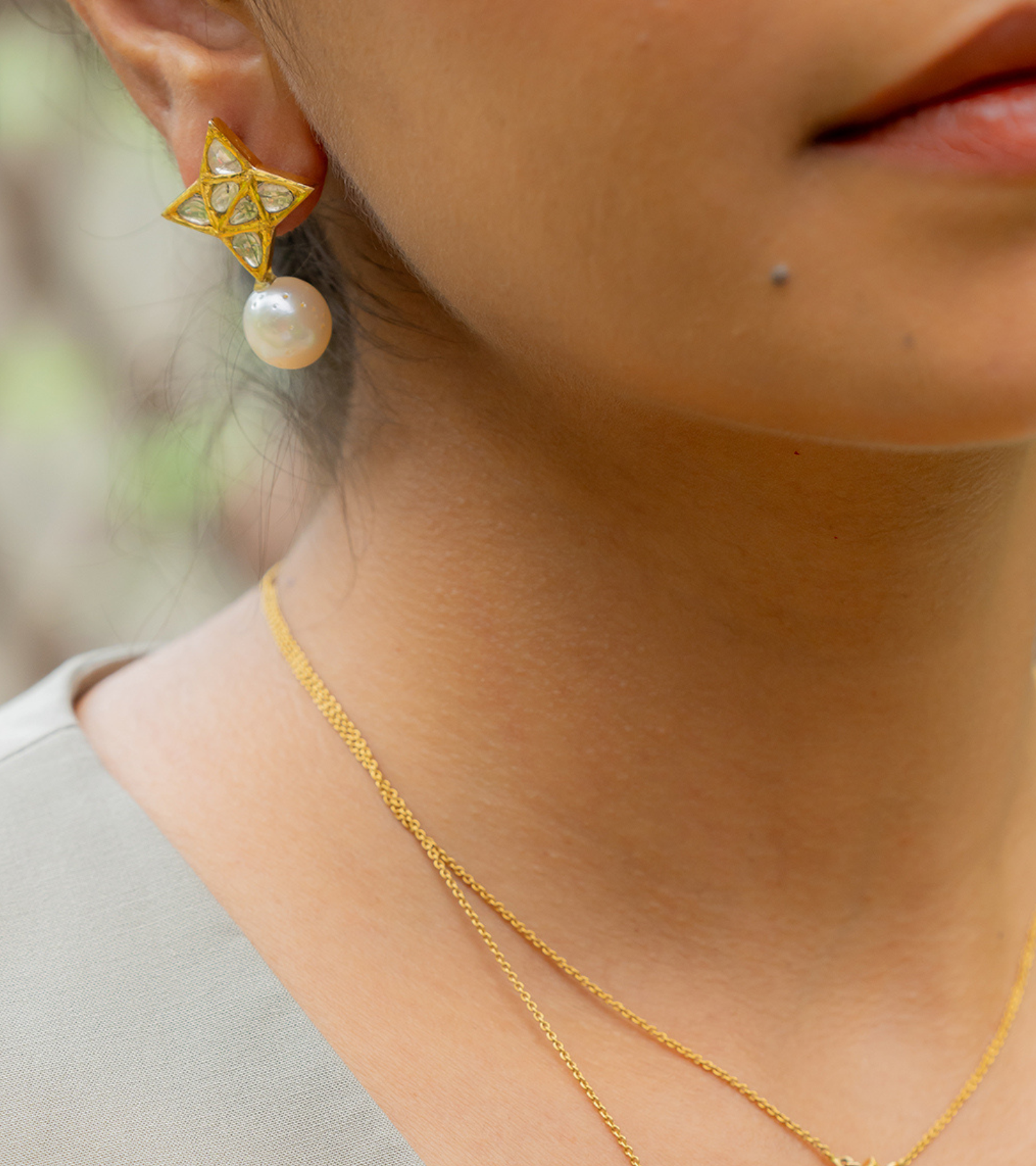 Indian Gold Earrings by UNCUT Jewelry