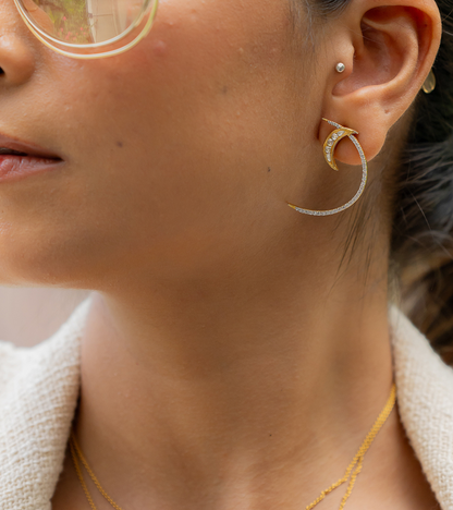 The Cveta Polki Earrings with Diamante in Gold