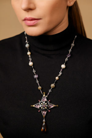 Aashka Necklace worn alone for a clean, considered look