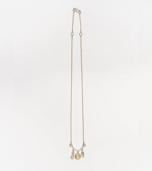 Detail of the Polki diamond accents on the Ari Necklace charms