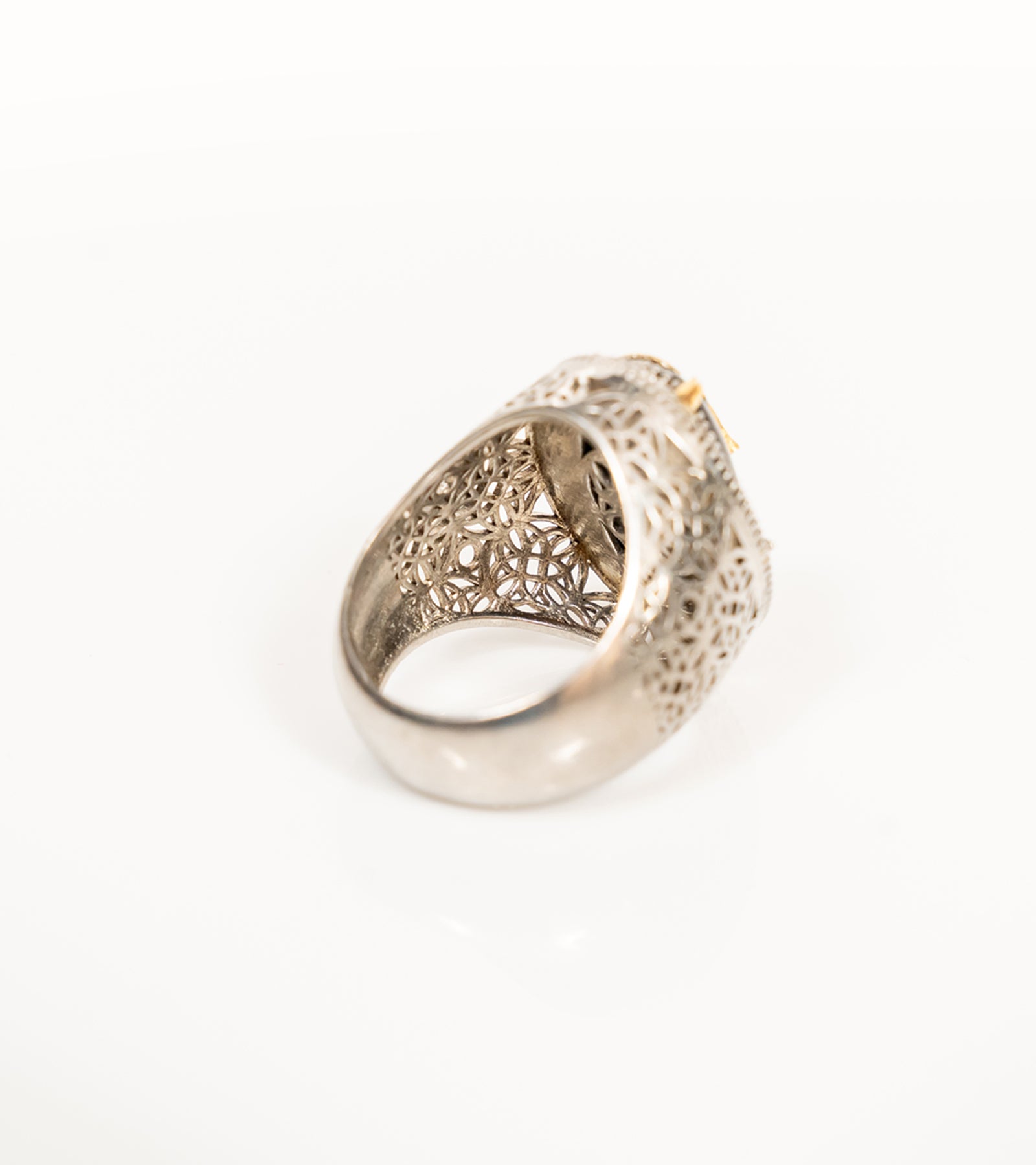 Jaipur Ring worn solo with monochrome outfits, standing as the focal point of the look