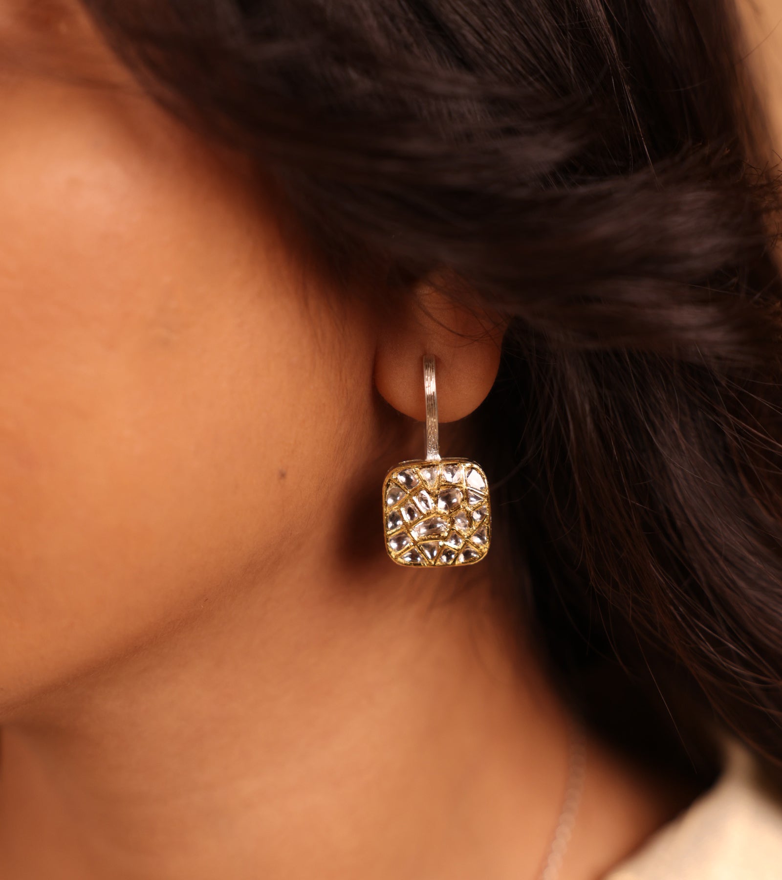 Lux Hoops worn with a simple kurta for everyday chic