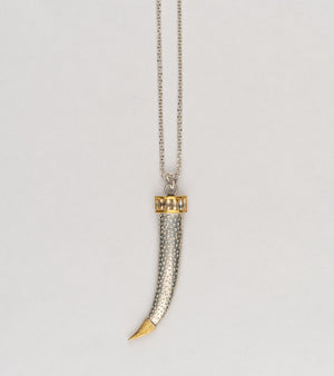 Neo Necklace by UBAA featuring a dagger motif pendant in 22K Kundan gold with Polki diamonds