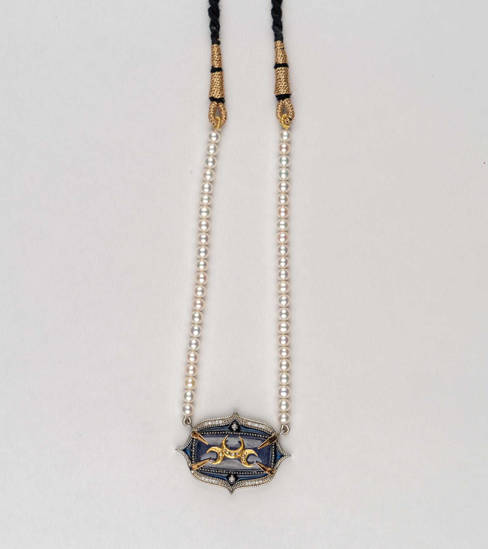 Detail of the crafted pearls strung along the Samarkand Necklace