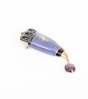 Vita Brooch Pendant styled as a brooch on a blazer lapel for a distinctive statement