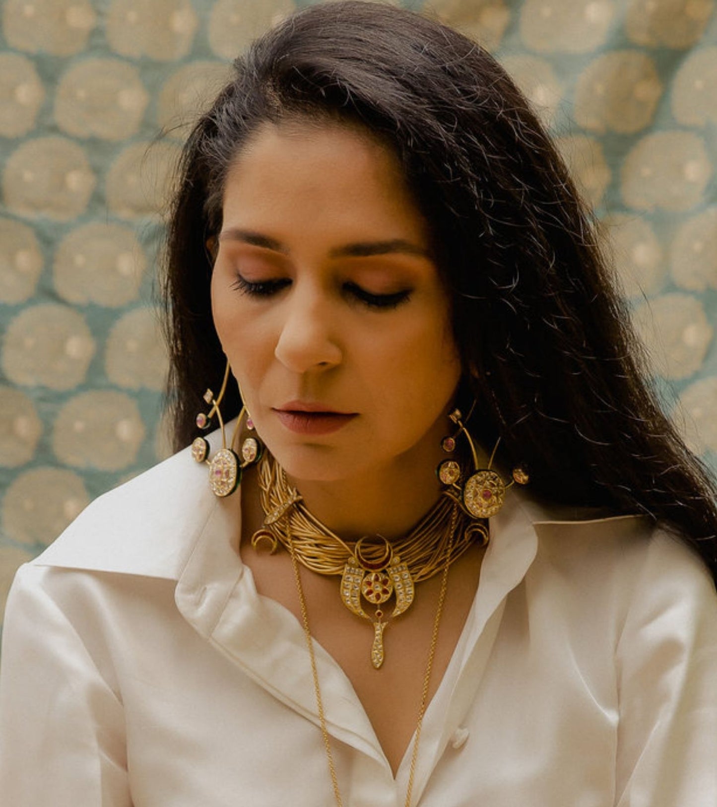 The Shizah Polki & Ruby Necklace in Gold-Festive Jewelry