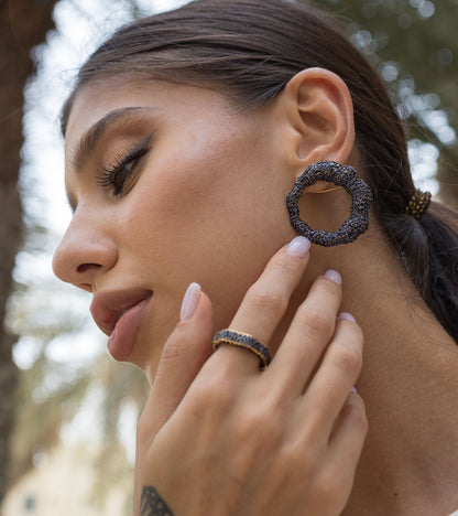 Sapphire Hoop Earrings in Gold-Esmeé by UNCUT