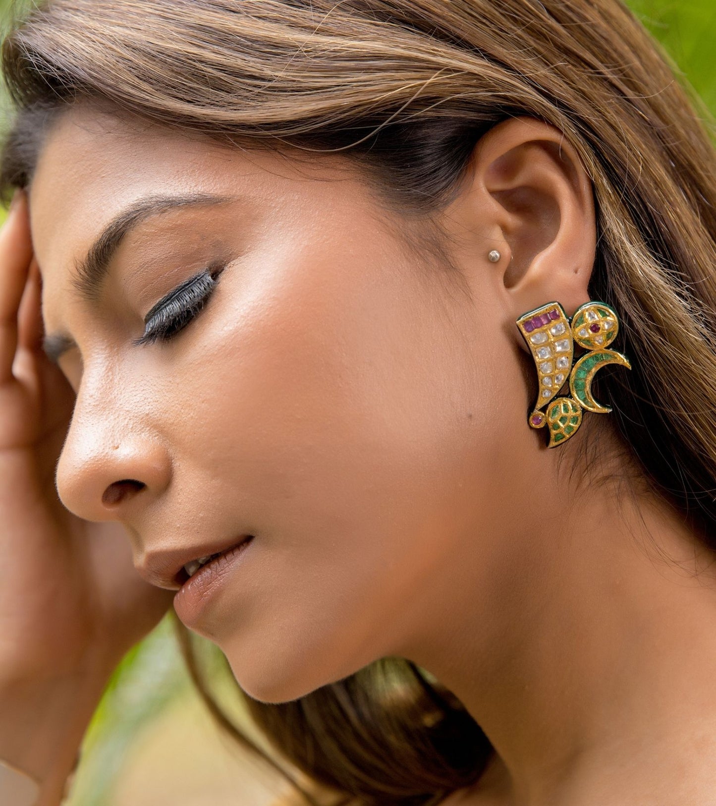 The Samara Polki Earrings in Gold-Festive Jewelry