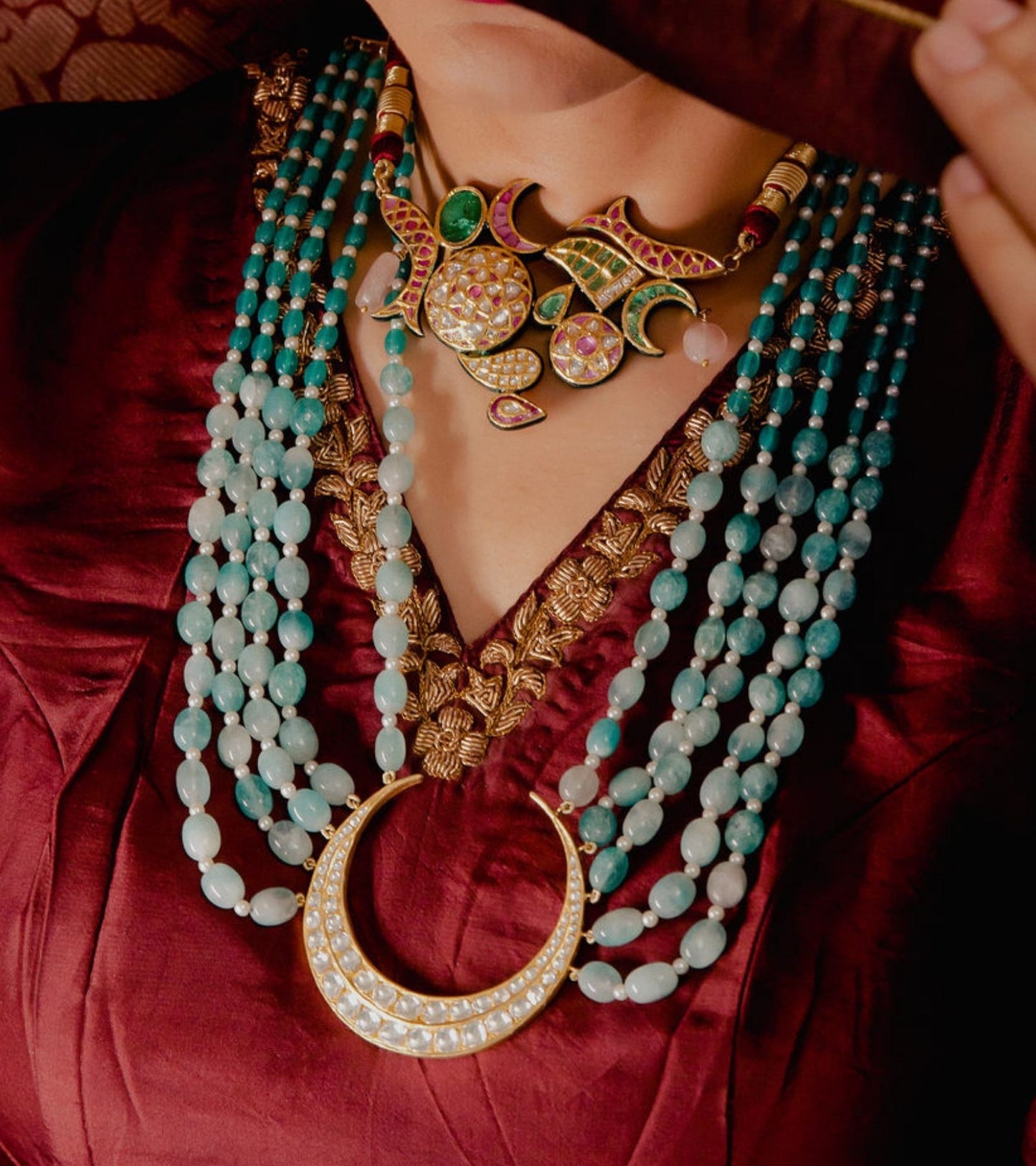 The Zoya Crescent Necklace in Gold-Festive Jewelry