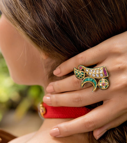 The Samara Polki Ring in Gold-Festive Jewelry