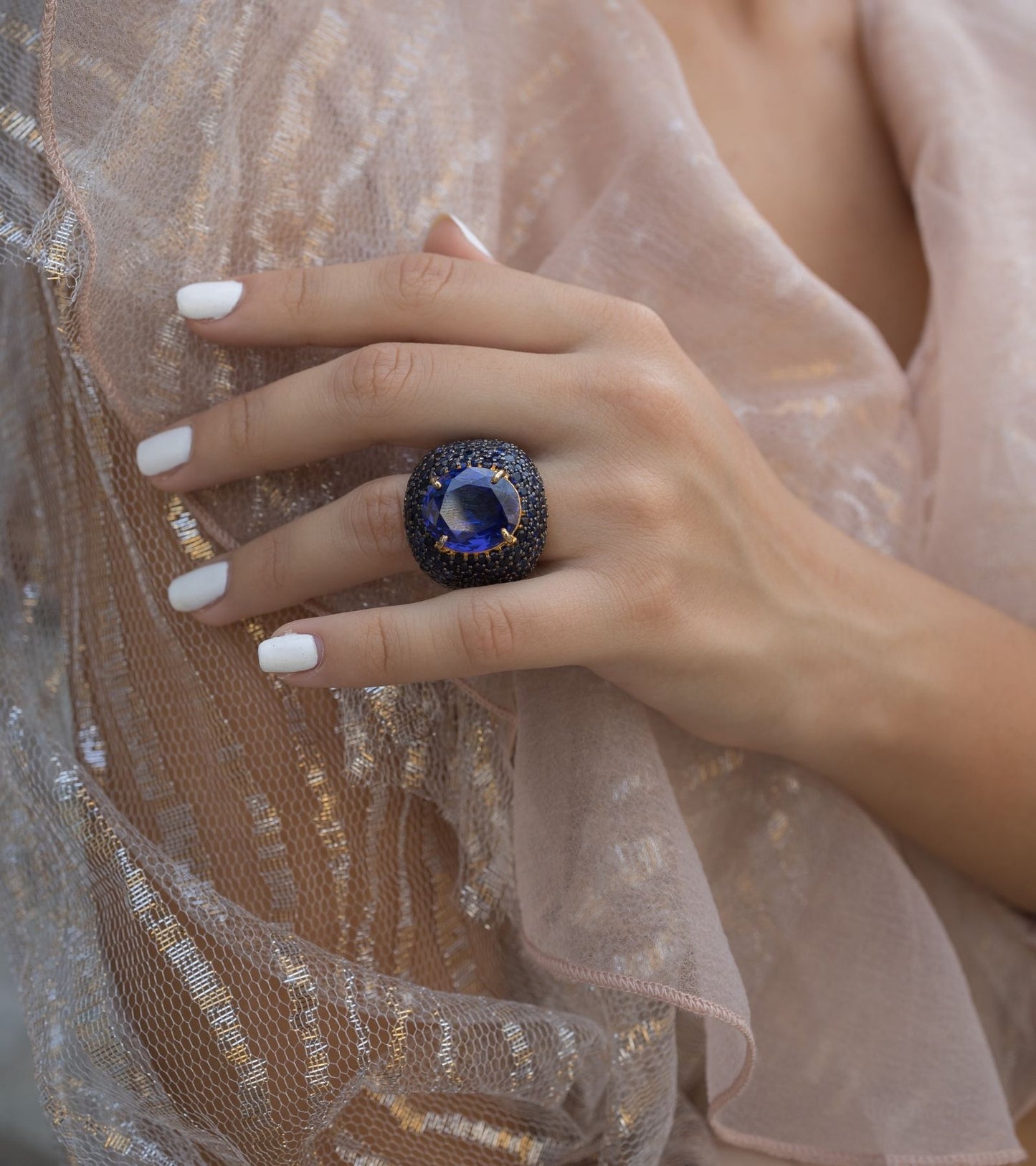 Sapphire Cocktail Ring in Gold-Esmeé by UNCUT