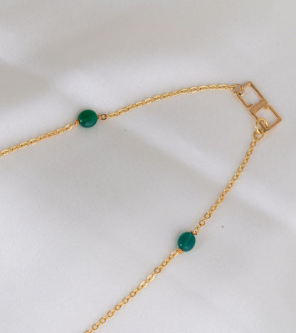 Emerald Fish Pendant on Chain in Gold
