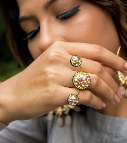 The Tiana Polki & Ruby Ring in Gold-Festive Jewelry