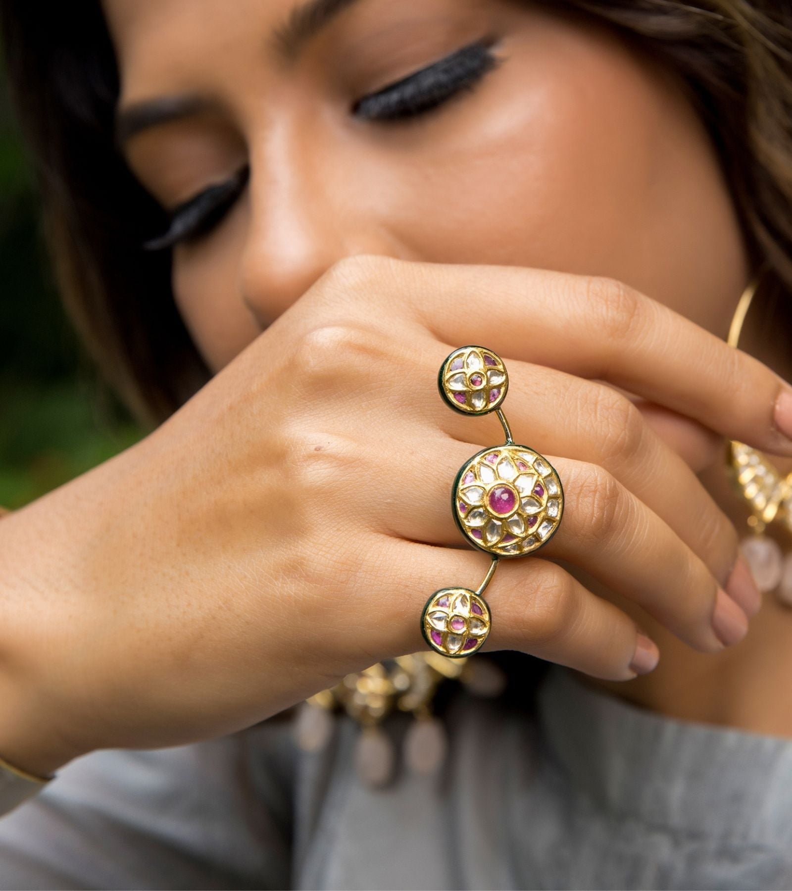 Gold Polki Rings by UNCUT Jewelry